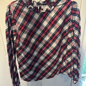 J.Crew Tartan Plaid Long Sleeve Blouse